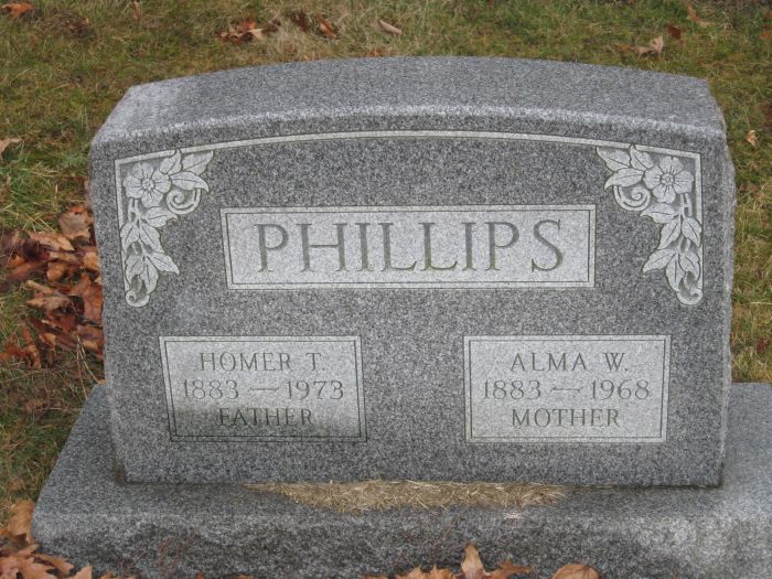 Headstone Homer T and Alma W Phillips.jpg