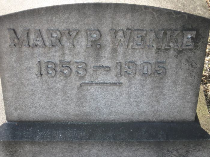 Headstone Mary P. Wenke.jpg