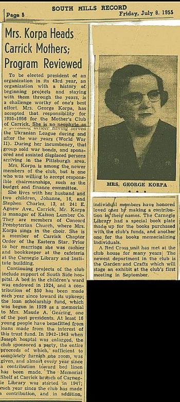 Mrs. George Korpa 1955.jpg